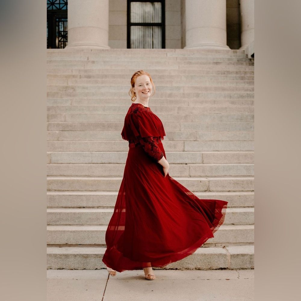 Elegant Burgundy Lace Dress